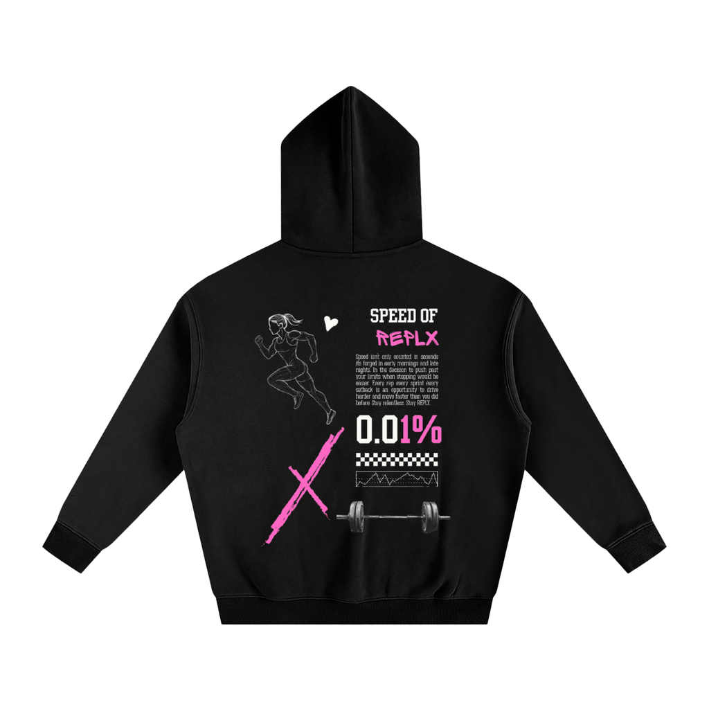 REPLX 0.01% Oversized Fleeced Hoodie (Pink Logo)