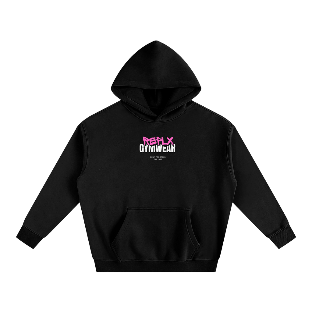REPLX 0.01% Oversized Fleeced Hoodie (Pink Logo)
