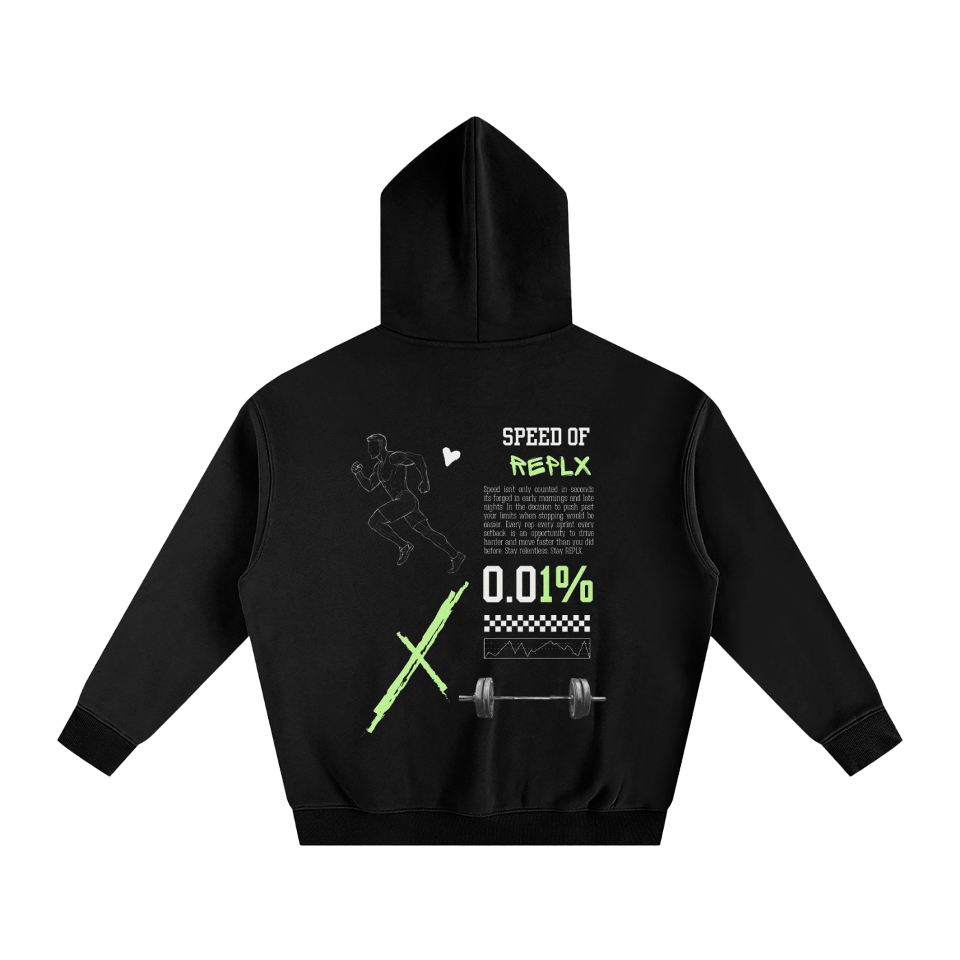 REPLX 0.01% Oversized Fleeced Hoodie (Green Logo)