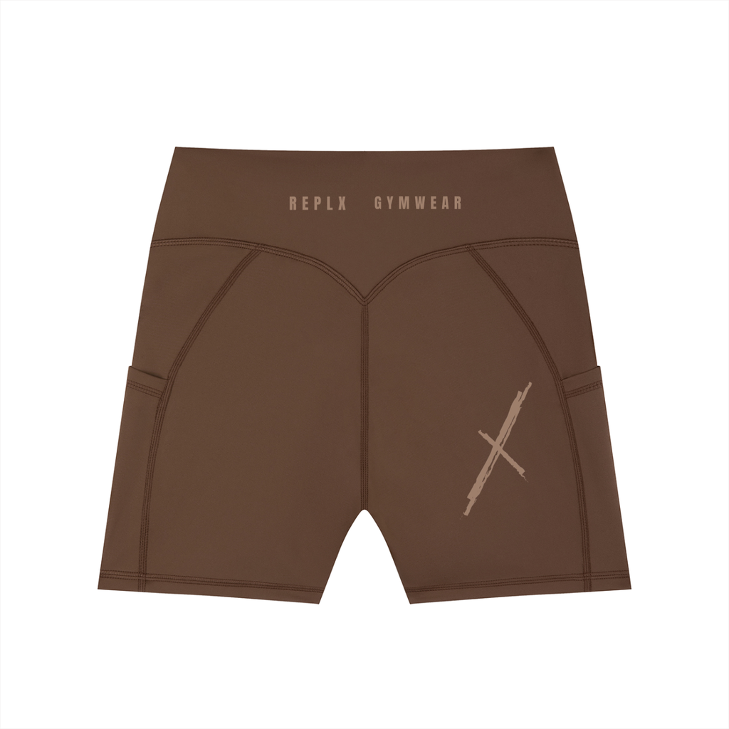 REPLX High-Waisted Pocket Shorts (Brown)