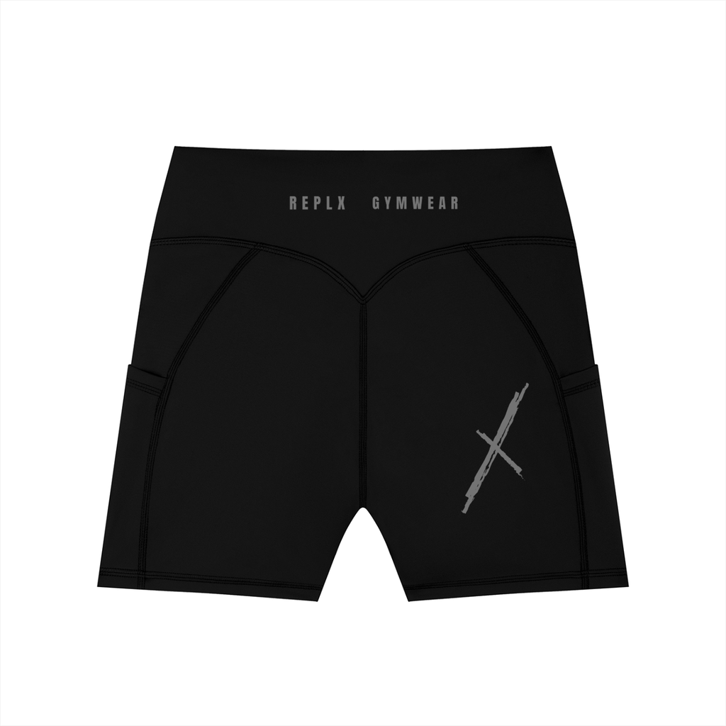 REPLX High-Waisted Pocket Shorts (Black)