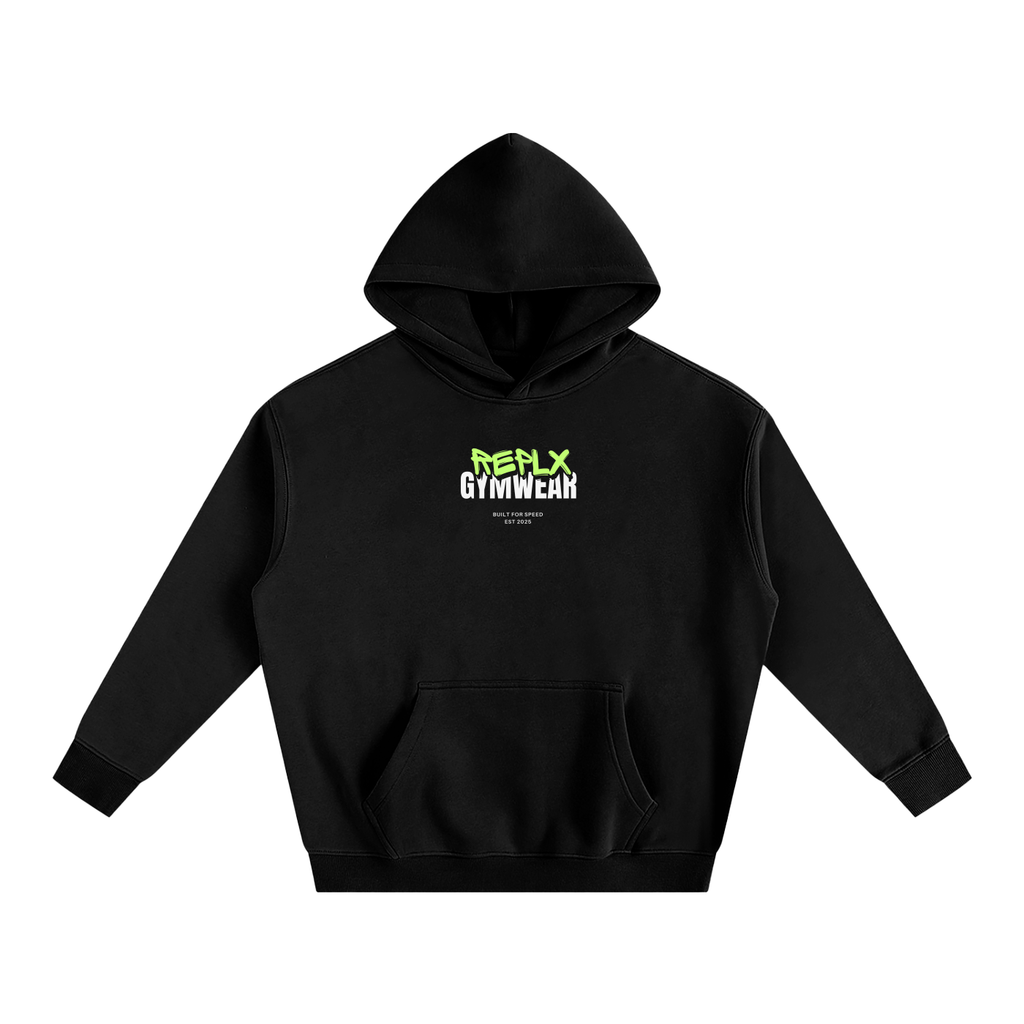 REPLX 0.01% Oversized Fleeced Hoodie (Green Logo)