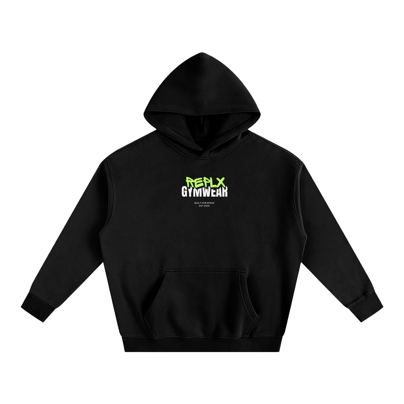 REPLX 0.01% Oversized Fleeced Hoodie (Green Logo)